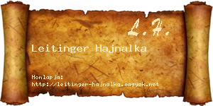 Leitinger Hajnalka névjegykártya